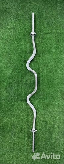 Гриф для штанги EZ-образный D-25мм. вес 5,2 кг