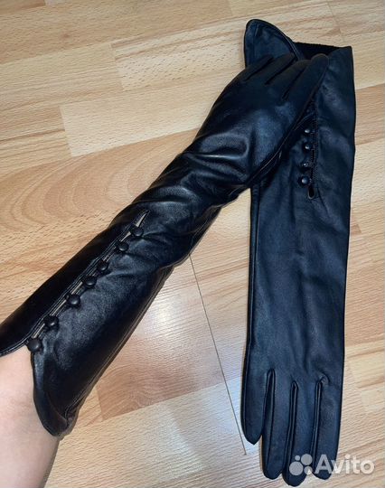 Перчатки женские кожаные новые длинные