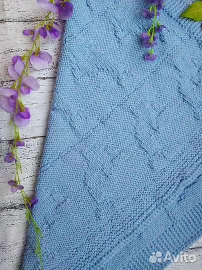 Плед детский вязаный для новорождённых