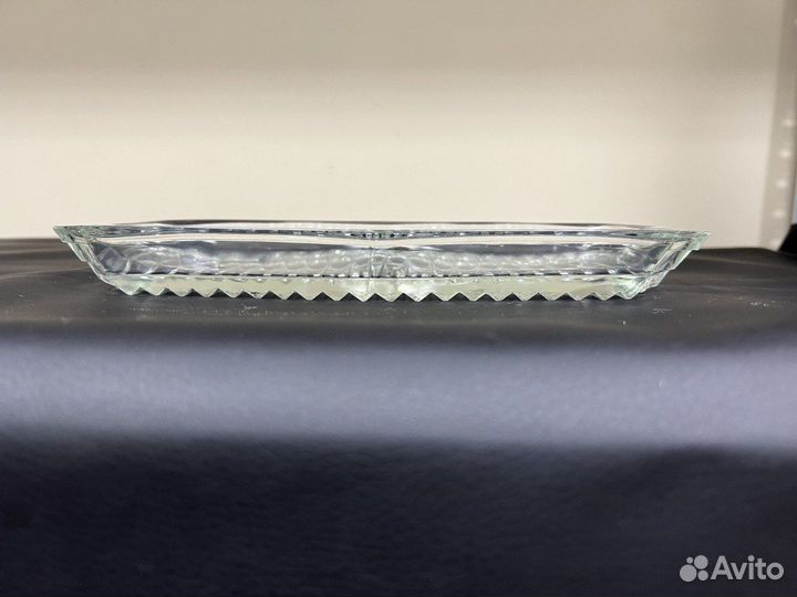 Селёдочница стеклянная гранёная 25,8 х 11,5 х 2,6