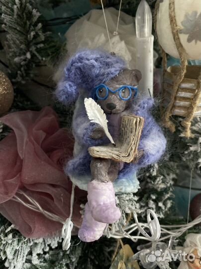 Ватная игрушка на ёлку ручной работы