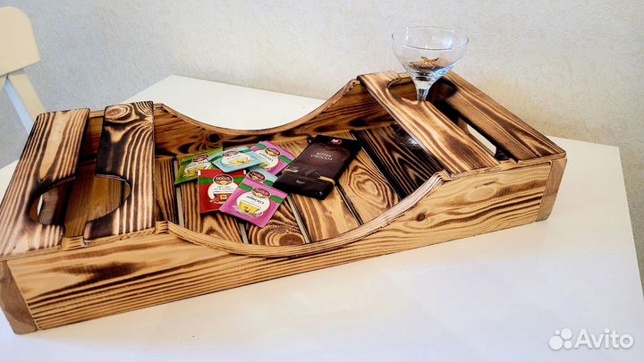 Сервировочный столик/Поднос из дерева сосны