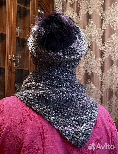 Шапка+бактус+снуд