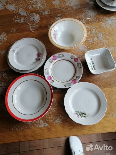 Фарфоровая посуда СССР, овальные, круглые блюда