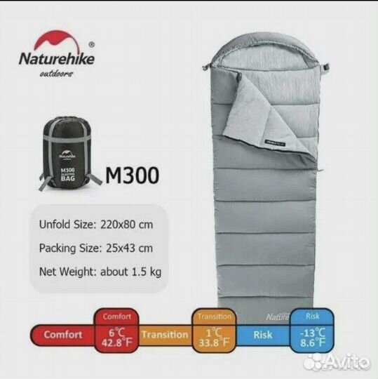 Спальный мешок naturehike M300