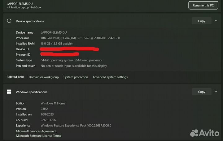 HP Pavilion 14 i5 RAM16GB SSD 512GB