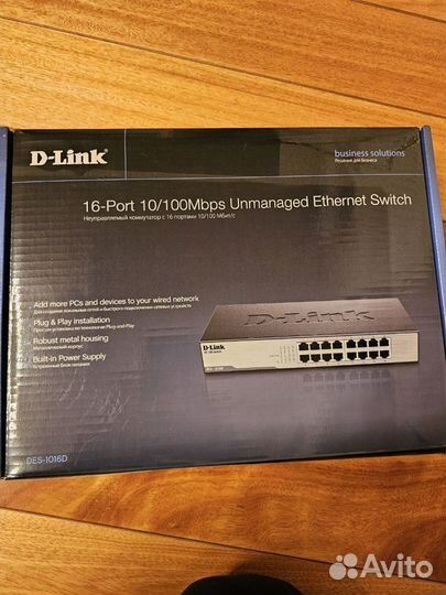 D-Link DL-DES-1016D коммутатор до 100 мбит/с новый