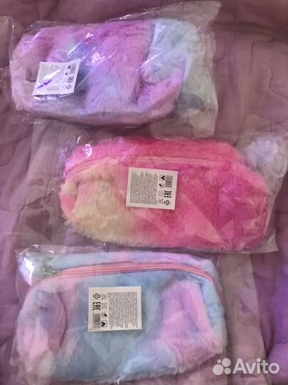 Пенал пушистый/ косметичка