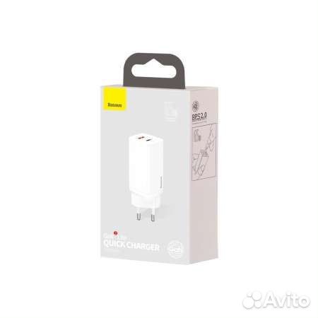 Baseus GaN2 Lite Quick Charger 65W Белый