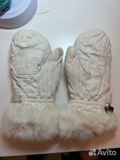 Варежки лыжные кожаные