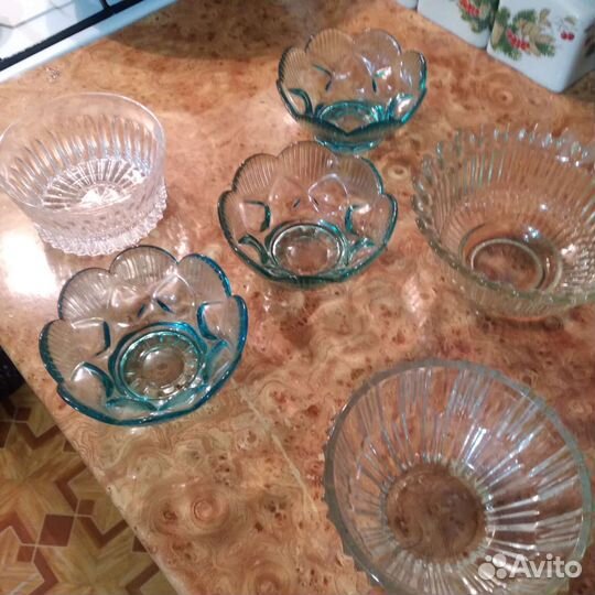 Конфетница цветное стекло СССР