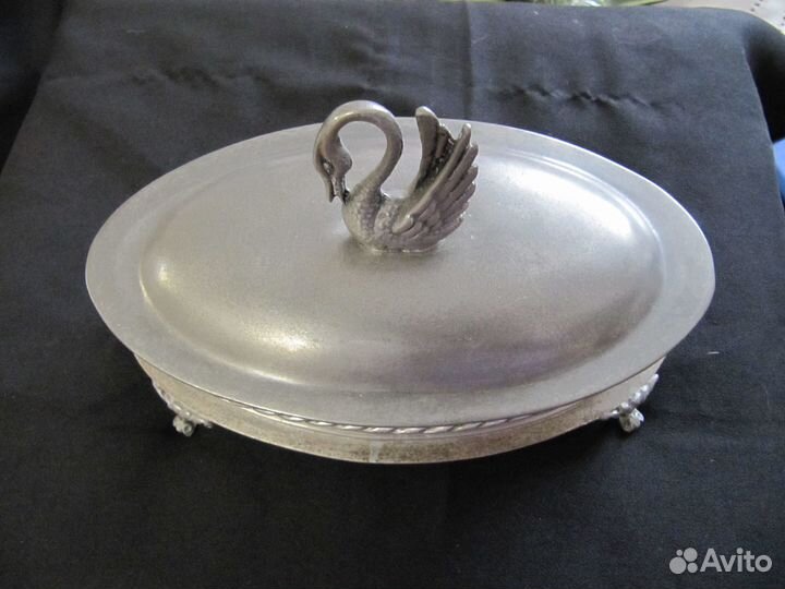 Винтажная шкатулка из олова с маркировкой