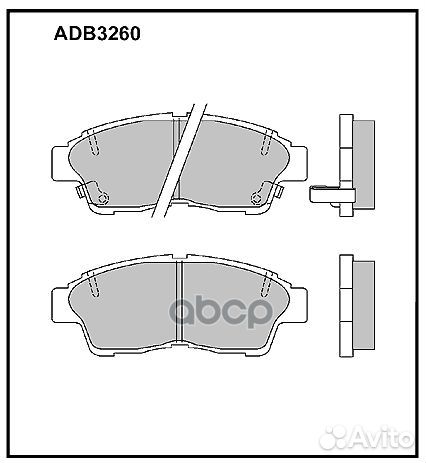 Колодки тормозные дисковые перед ADB3260 AL