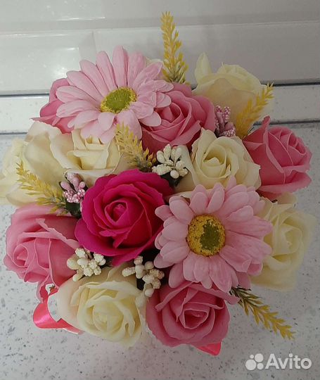 Букеты из мыльных роз