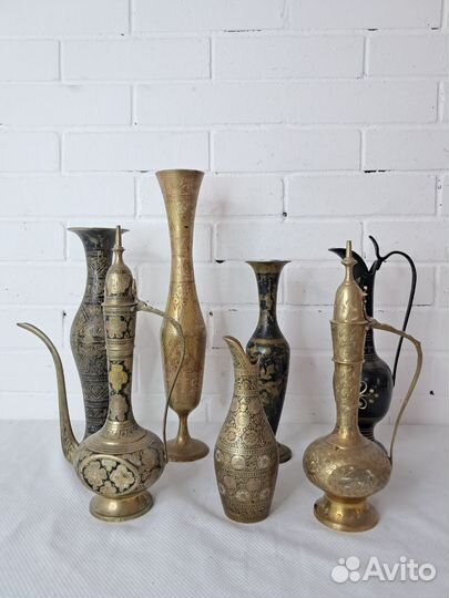 Вазы,графины, Индия,80 е годы, 30-40 см