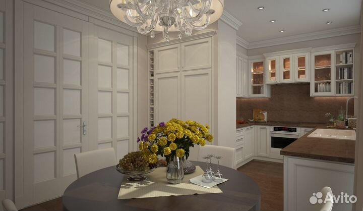 Комплектация дизайн проекта мебелью