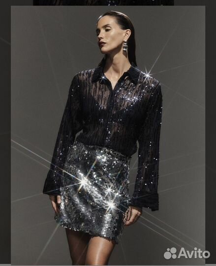 Юбка в пайетках мини 40