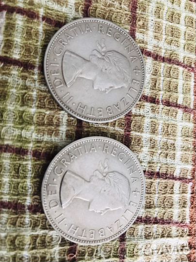 Полкроны (GB) 2 шт., 1965-1966, CuNi, AU