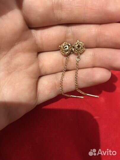 Золотые серьги 583 пробы