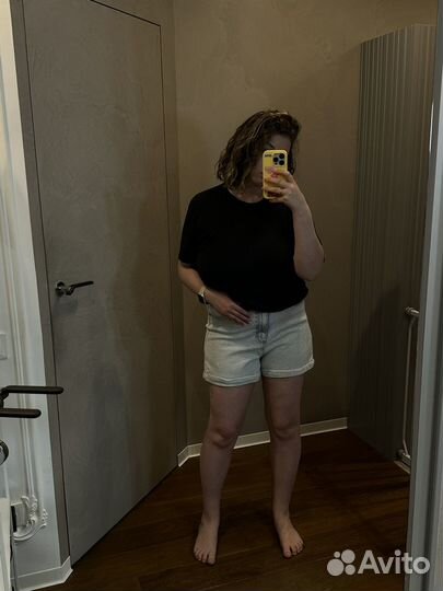Джинсовые шорты mom 44