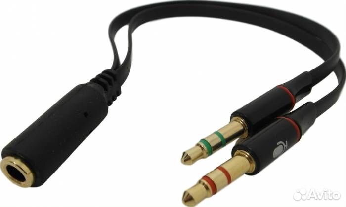 Переходник для пк штекер наушников + штекер микроф