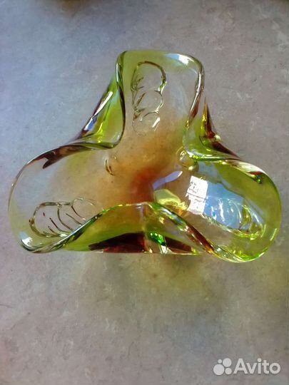 Ваза цветное стекло Чехия