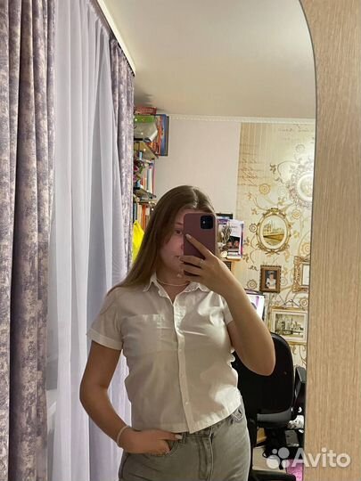 Укороченная рубашка белая