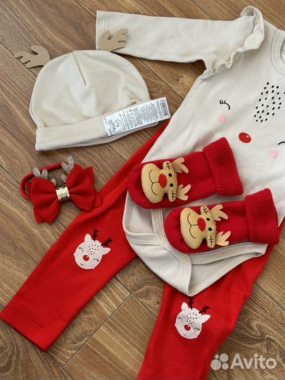 Новогодний костюм олененка для девочки 68-74см