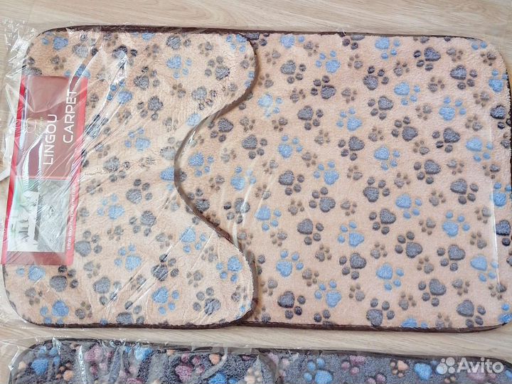 Коврик для ванной 2в1 новый лапки