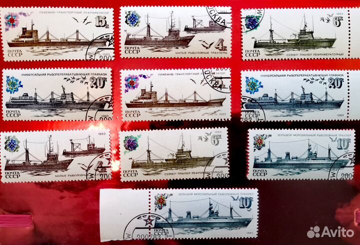 Советские марки Корабли / 46 штуки