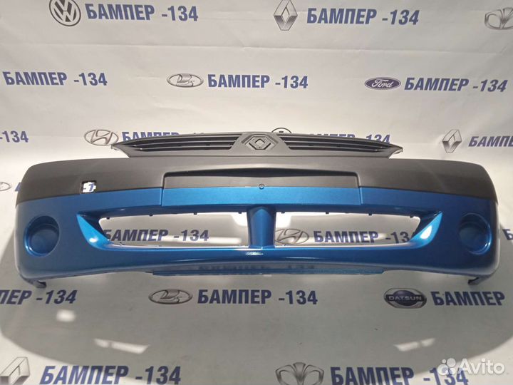 Бампер передний renault logan 1 синий