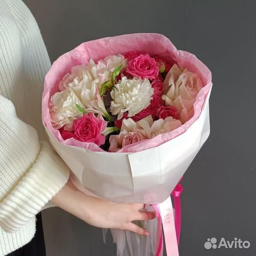 Розы альстромерия букеты