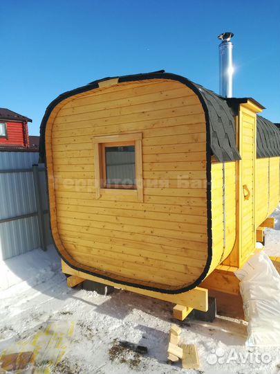 Баня квадро бочка 4м, полная комплектация