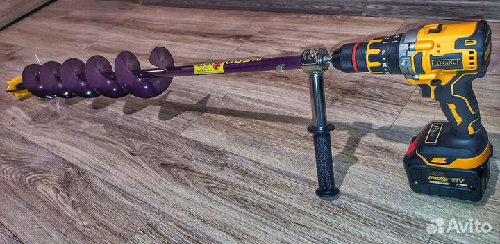 Шуруповерт Locanu c ледобуром Nero 130 + адаптер