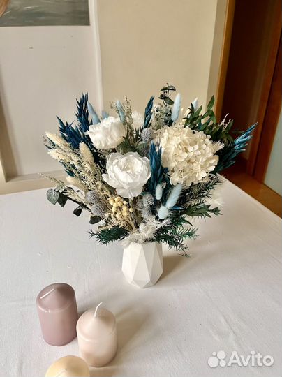 Букет из сухоцветов, сухоцветы,композиция