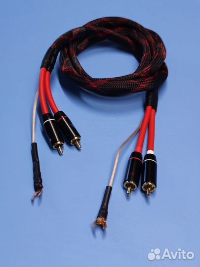 Кабель для фонокоректора 2Rca-2Rca с заземлением