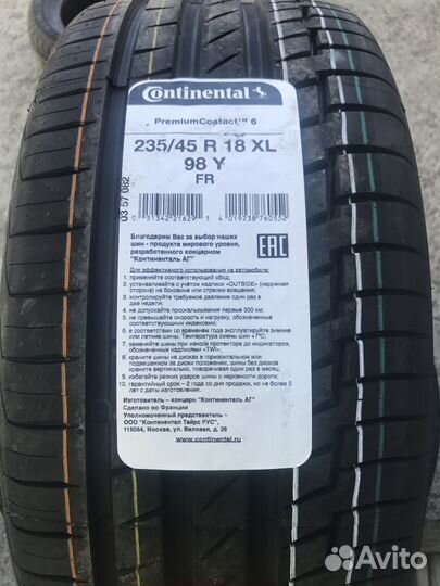 Continental ContiPremiumContact 6 235/45 R18 98Y