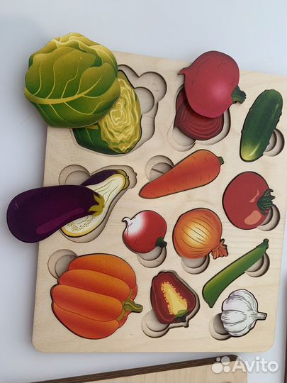 Деревянные пазлы вкладыши