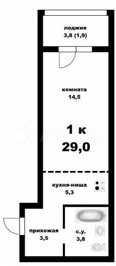 Квартира-студия, 29 м², 10/10 эт.