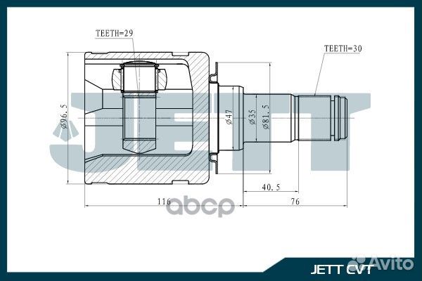 ШРУС внутренний jett V40-9039 V40-9039 jett