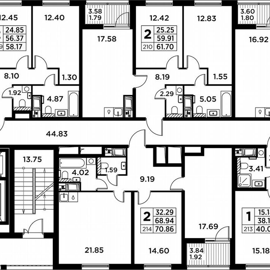 2-к. квартира, 62,8 м², 9/14 эт.