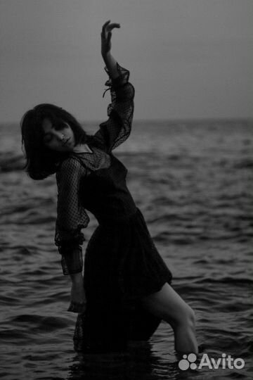 Вечернее платье чёрное миди 44 46