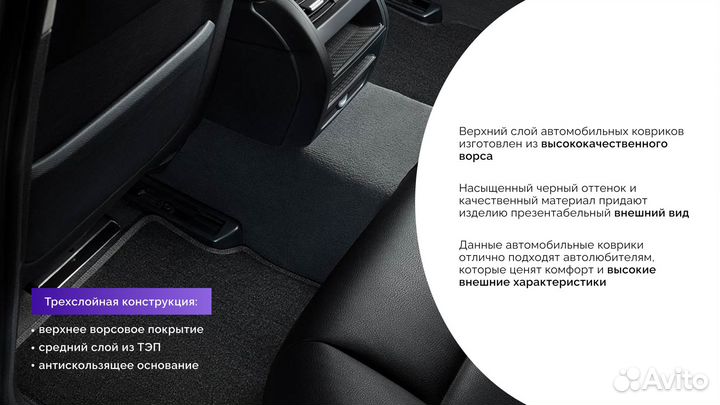 Ворсовые коврики для Honda CR-V III 2006-2012