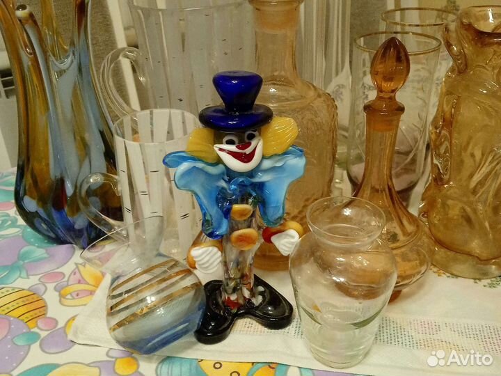 Стаканы,ваза,фужеры цветное стекло Чехословакия