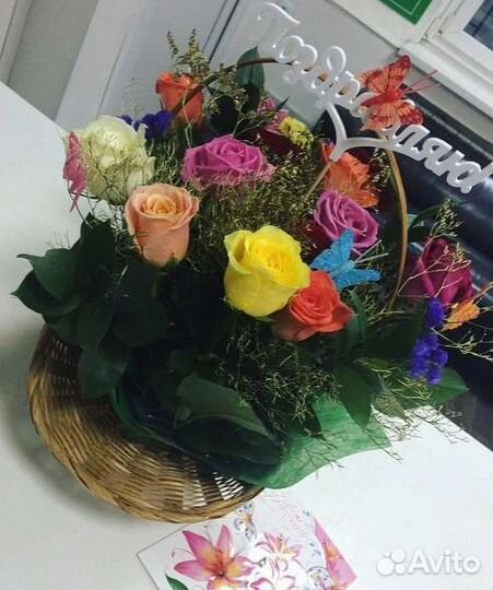 Цветы розы букет