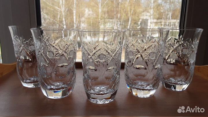 Большие тяжелые стаканы ручное выдувание шлифовка