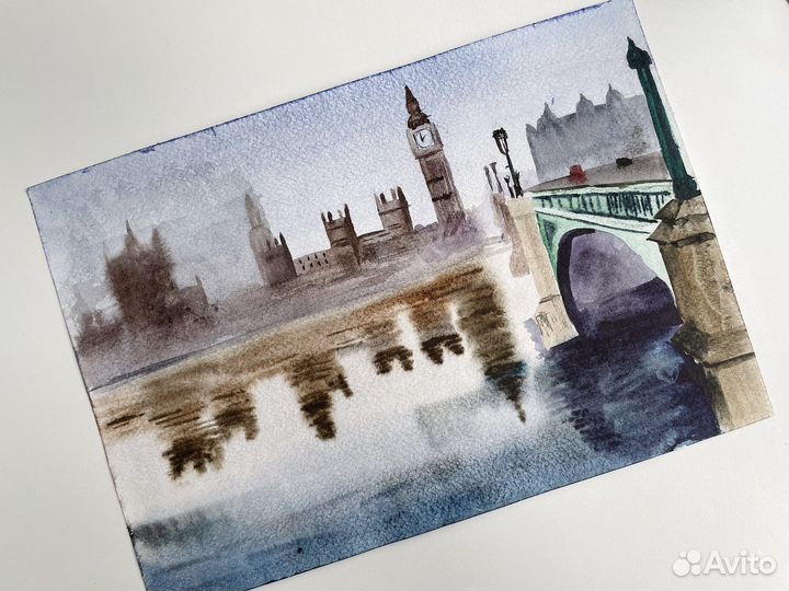 Акварельные картины городской пейзаж