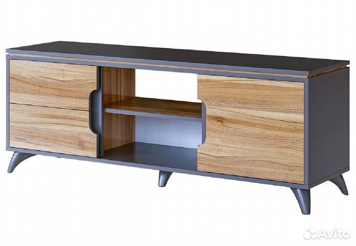 Тумба для телевизора Сканди серый графит, орех лио