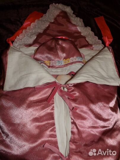 Зимний конверт на выписку для девочки