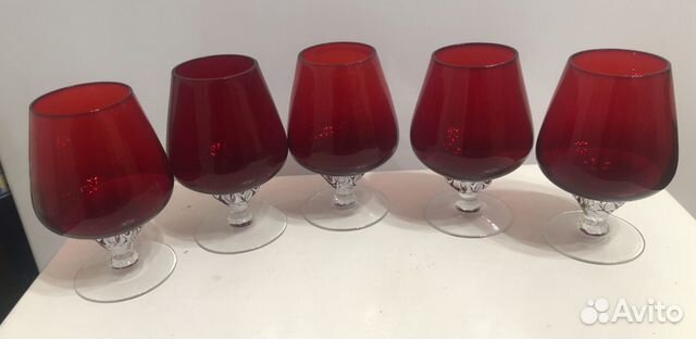 Фужеры рубин-богемия СССР